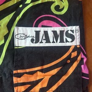 80’s Vintage Jams World Black and Pink Drawstring Shorts for Kids